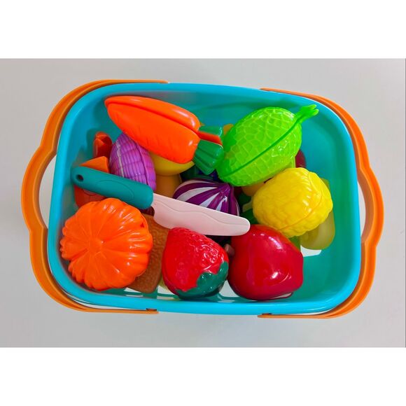Cutting Play Food Toy for Kids Kitchen, Pretend Fruit & Vegetables Accessories - Picture 2 of 3